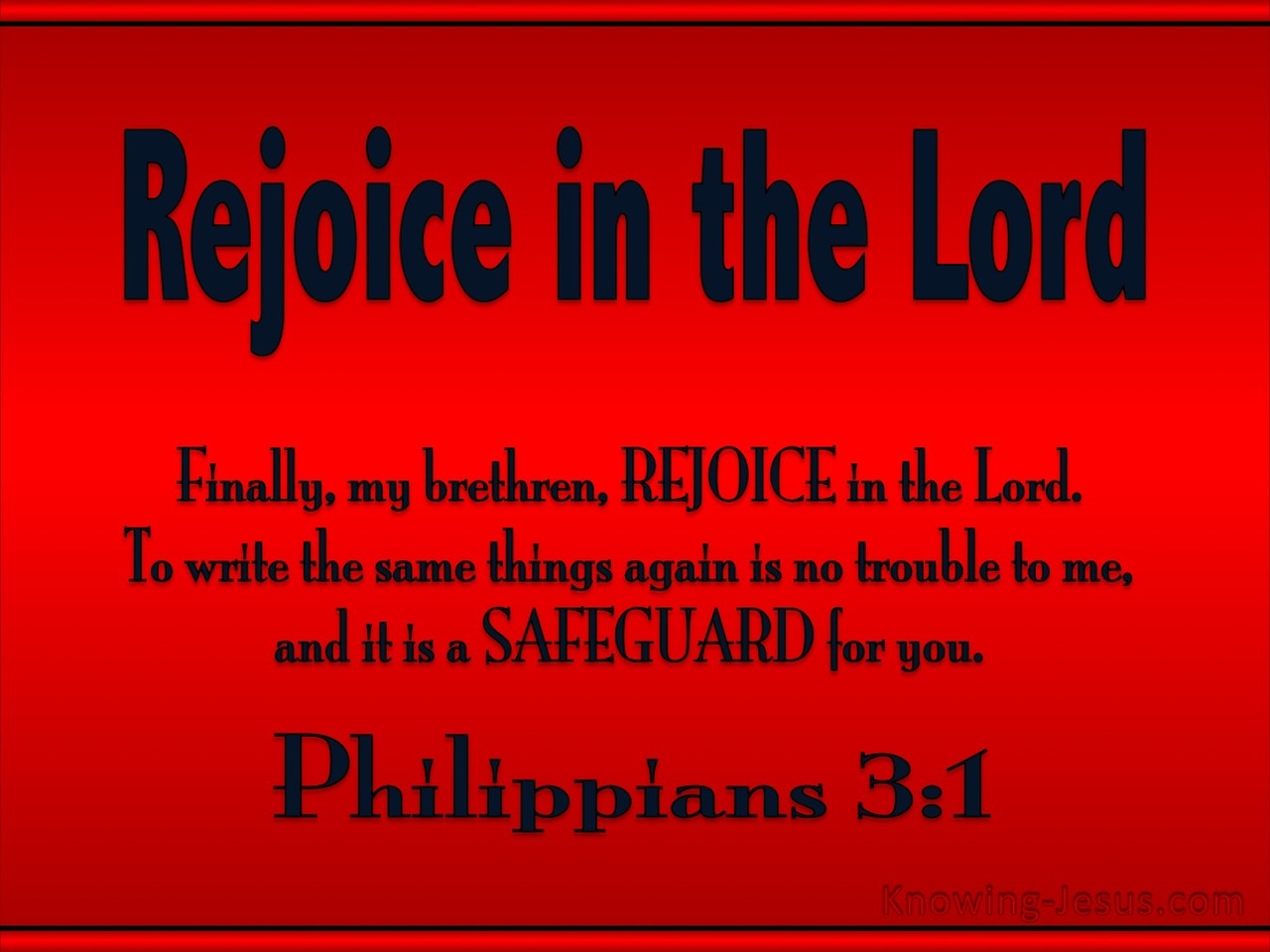 Philippians 3:1 Rejoice In The Lord (red)